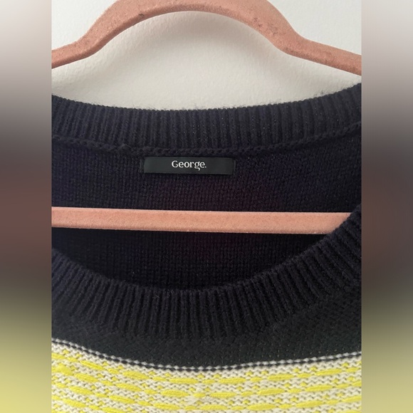 GEORGE Navy Blue & Yellow Sweater UK 16 EUR 44 - Picture 4 of 5
